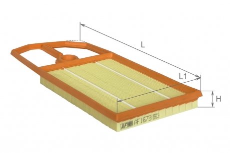 Фильтр воздушный VW Bora 1,4-1,6L 98-05, Golf 1,4-1,6L 97-06, Polo 1,4-1,6L 94-, New Beetle 98-, Skoda Octavia 1,4L 96- Альфа ALPHA FILTER AF1673
