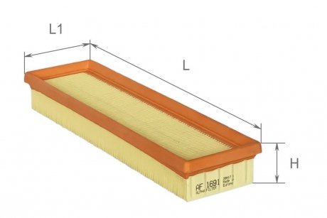 Фильтр воздушный Renault Clio 1,2L 91-98, Express 1,2L 86-, Rapid 1,2L 85-, Twingo 1,2L 93-07 Альфа ALPHA FILTER AF1691