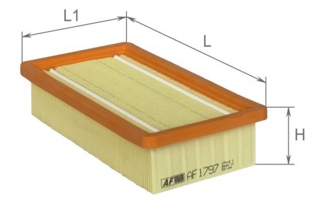 Фильтр воздушный Fiat Tempra 1,6-2,0L 90-96, Tipo 1,6-2,0L 87-96 / Alfa Romeo 145 1,9TD 94-01, 146 1,9TD 94-01, 155 1,9TD 92-97 Альфа ALPHA FILTER AF1797