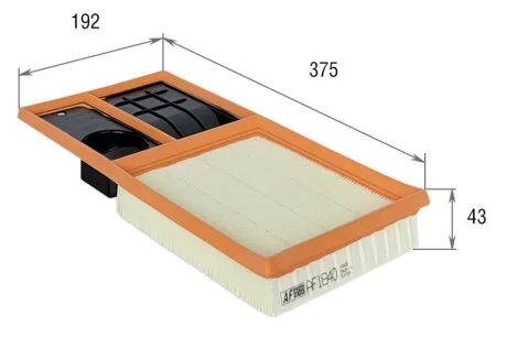 Фільтр повітряний VW Caddy, Golf, Jetta, Polo/SEAT Altea, Cordoba, Ibiza, Leon/SKODA Fabia, Octavia, Rapid Альфа ALPHA FILTER AF1840
