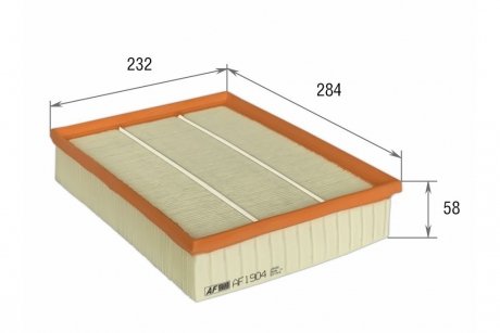 Фильтр воздушный AUDI A1/SEAT Ibiza V, Toledo IV/SKODA Rapid/VW Polo V Альфа ALPHA FILTER AF1904