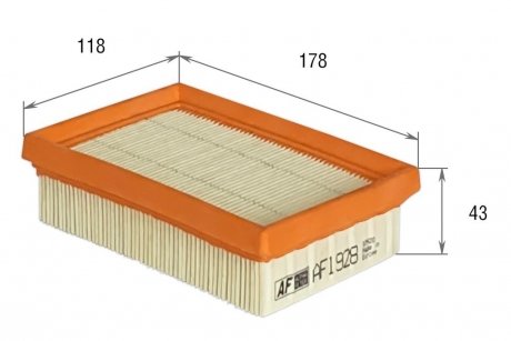 Фильтр воздушный CITROEN C1 II/ PEUGEOT 108/ TOYOTA Aygo II, C-HR, Corrolla, Prius, Prius+, Yaris III Альфа ALPHA FILTER AF1928