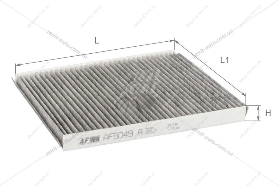 Фільтр салону Авео T200/250/255 вугільний Альфа ALPHA FILTER AF5049a (фото 1)