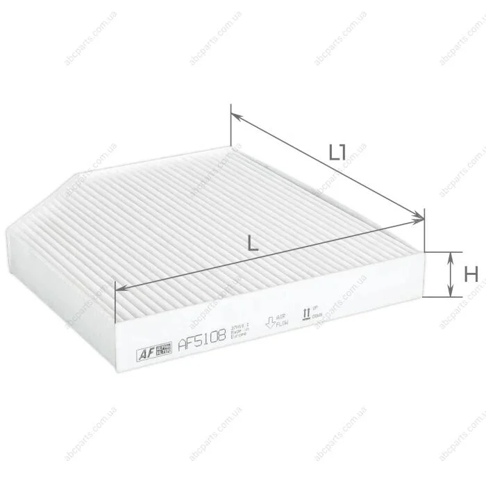 Фільтр салону Audi A4, A5, A6, Q5, S5, SQ5, Porsche Macan, 07- (L: 241 / L1: 279 / H: 35) (AF5108) Альфа ALPHA FILTER 'AF5108 (фото 1)