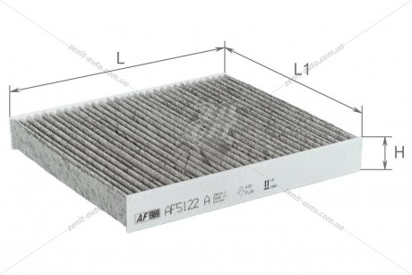 Фильтр салона с акт углем Nissan Primera 02-, Almera 00-, Tino / Lexus GS 12-, IS 13- Альфа ALPHA FILTER AF5122a