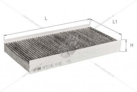 Фільтр салону (з акт вугіллям) CITROEN C5/6; PEUGEOT 407/ Coupe Альфа ALPHA FILTER AF5146a