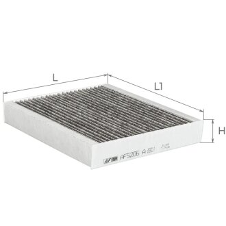 Фільтр салону Mitshubishi Colt 02-12; Smart Forfour 04-06; Roadster 03-05, вугільний Альфа ALPHA FILTER 'AF5206A