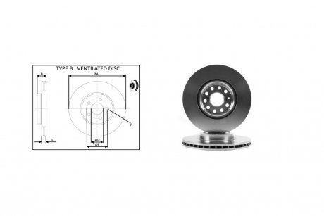 Диск тормозной передний (кратно 2) VW JETTA IV (09-), PASSAT B7 (12-) D312mm APPLUS 61279AP