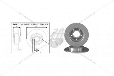 Диск гальмiвний задній (кратно 2) MAZDA 3 (BL) (12/08-09/14) APPLUS 61448AP