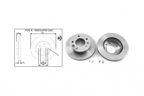 Диск тормозной передний (кратно 2) VW LT 28-35 II автобус (2DB, (04/96-07/06) APPLUS 61636AP