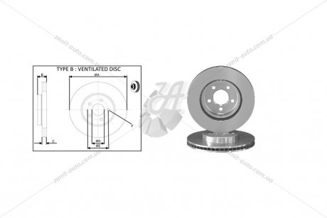 Диск тормозной задний (кратно 2) CHRYSLER 300C (09/10-) APPLUS 61766AP