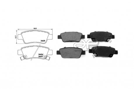 Колодка гальмiвна задн HONDA CR-V IV (RM_) (01/12-) APPLUS 71304BAAP