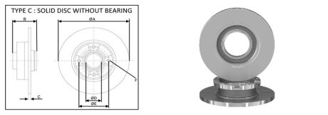 Диск гальмiвний задній (кратно 2) Ford Transit (12-15) (шт.) APPLUS '61517AP