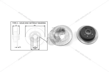 Диск тормозной задний (кратно 2) Toyota Camry VI, Avalon/Lexus ES (06-,12-) APPLUS 61675AP