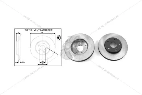 Диск гальмiвний передній (кратно 2) Toyota Camry, Avensis, Sienna/Lexus ES (89-14) APPLUS 61698AP