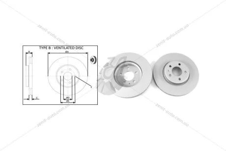 Диск гальмiвний передній (кратно 2) Nissan Juke (F15), Sentra (B17), Tiida (C12) (10-) APPLUS 61713AP