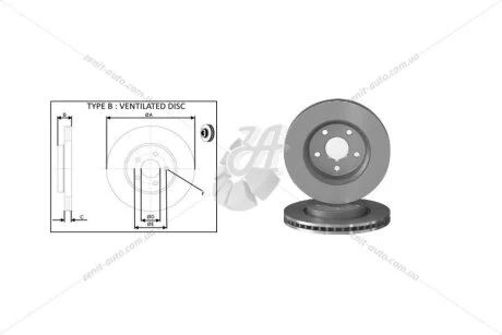 Диск гальмiвний передній (кратно 2) JEEP GRAND CHEROKEE IV (WK, WK2) (10-) APPLUS 61718AP