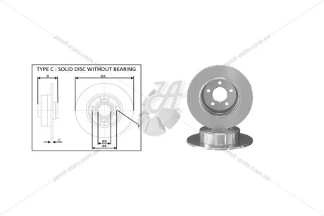 Диск тормозной задний (кратно 2) FORD KUGA II (DM2) (12-) APPLUS 61856AP