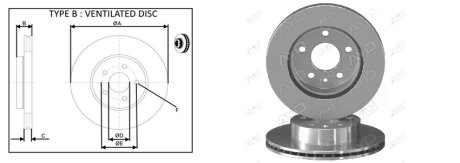 Диск тормозной передний (кратно 2) MB V-Class (638/2) (08/96-07/03) APPLUS '61997AP