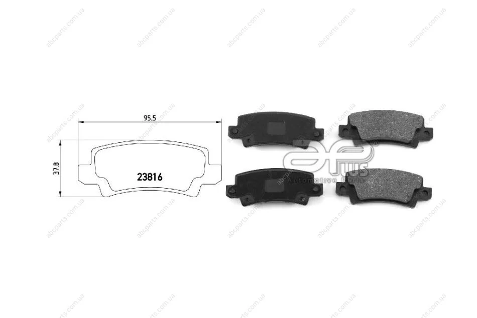 Колодки тормозные задние Toyota Corolla VIII, IX (97-08) (71155AAP) APPLUS '71155AAP (фото 1)