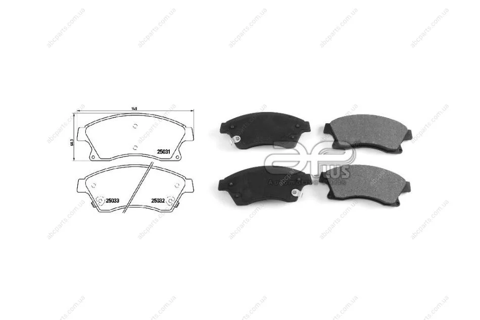 Колодки тормозные перед CHEVROLET CRUZE (J300) (05/09-) APPLUS 71186BAAP (фото 1)