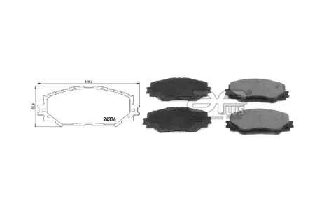 Колодки гальмiвні передні Toyota Corolla, RAV4, Prius, Auris, Yaris, Verso (00-18) (71251AAP) APPLUS '71251AAP