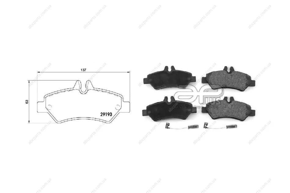 Колодка гальмiвна перед MERCEDES-BENZ SPRINTER 3,5-t борт. (907, 910) [02/18-] APPLUS 71268BAAP (фото 1)