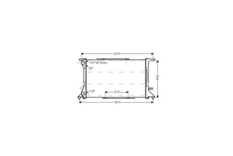 Радиатор охлаждения двигателя Audi A4, A6, Q5 (08-) 1,8i 2,0i 2,0D МКПП AVA AVA COOLING AI2306