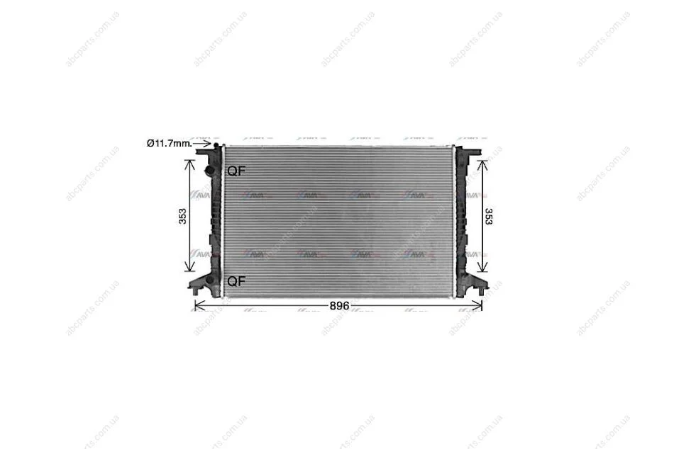 Радіатор охолодження двигуна AUDI A4(15-), A5(17-), Q5(17-) 1.4 TFSI, 2.0 TFSI, 2.0 TDI (AI2440) AVA AVA COOLING 'AI2440 (фото 1)