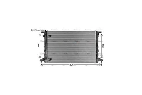 Радіатор охолодження двигуна AUDI A4(15-), A5(17-), Q5(17-) 1.4 TFSI, 2.0 TFSI, 2.0 TDI (AI2440) AVA AVA COOLING 'AI2440