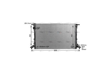 Радиатор охлаждения двигателя VW Touareg (18-) 3,0TDI, Audi Q7 (16-) Q8 (19-) 3,0TDI AVA AVA COOLING 'AI2441