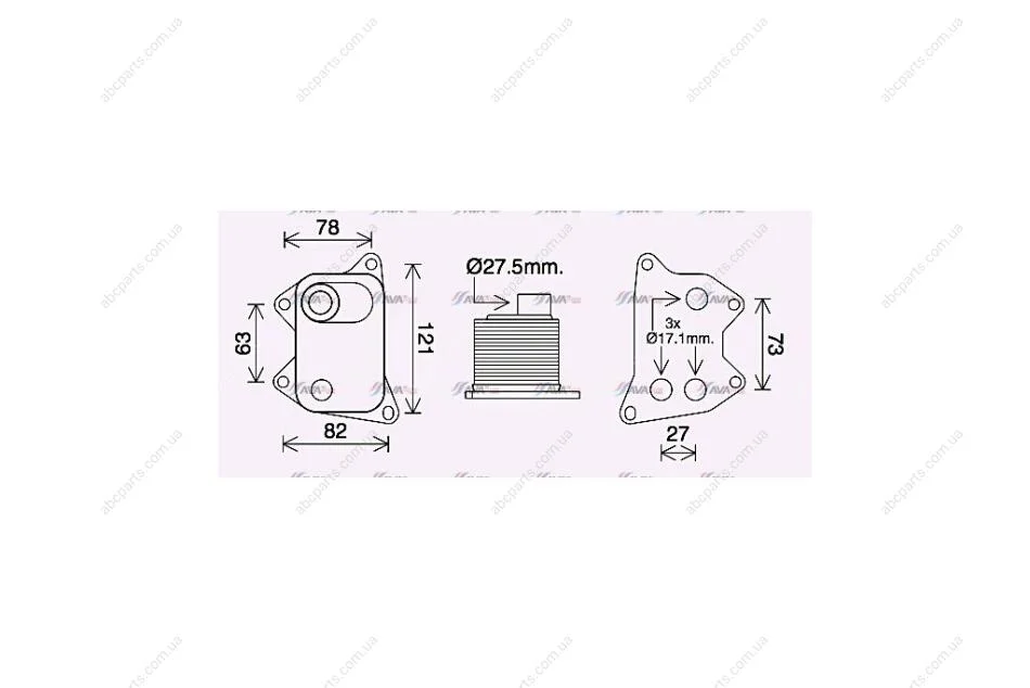 Радіатор масляный Audi A4 (15-)/VW Tiguan 2.0 (16-21) (AI3420) AVA AVA COOLING 'AI3420 (фото 1)