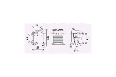 Радіатор масляный Audi A4 (15-)/VW Tiguan 2.0 (16-21) (AI3420) AVA AVA COOLING 'AI3420