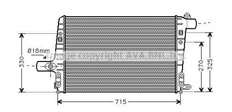Інтеркулер Audi A6 C5 (97-) 2.5TDi, A3 (97-) 1.8i AVA AVA COOLING 'AI4136
