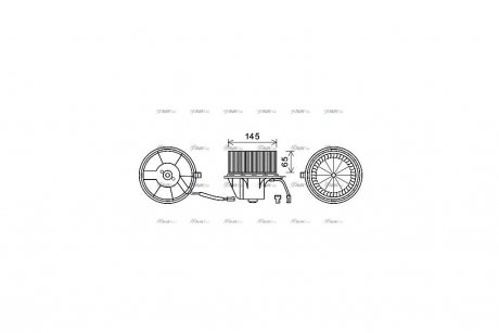 Вентилятор отопителя салона VW T4, Passat, Audi A4 AVA COOLING AI8375