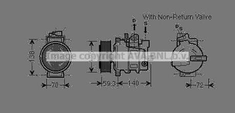 Компресор кондиціонера Audi A4 B7, B8 (05-), A5 (08-), A6 C6, C7 (04-), A7 (11-) AVA AVA COOLING 'AIAK330