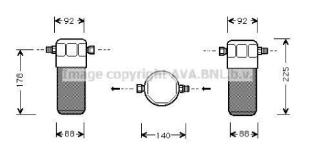 Осушувач кондиціонера Audi A4 B5, A6 C5/VW Passat B5 AVA AVA COOLING 'AID154