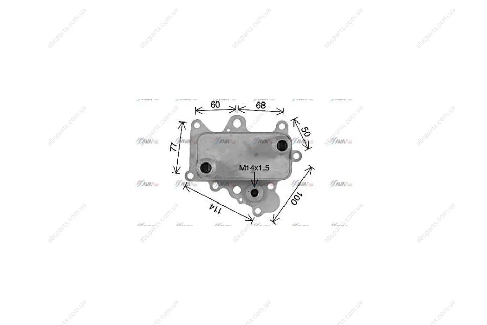 Радіатор масляний Fiat Doblo (10-), Tipo (16-)/Jeep Renegade (15-)/Opel Combo (15-) 1.6 JTD (AL3152) AVA AVA COOLING 'AL3152 (фото 1)