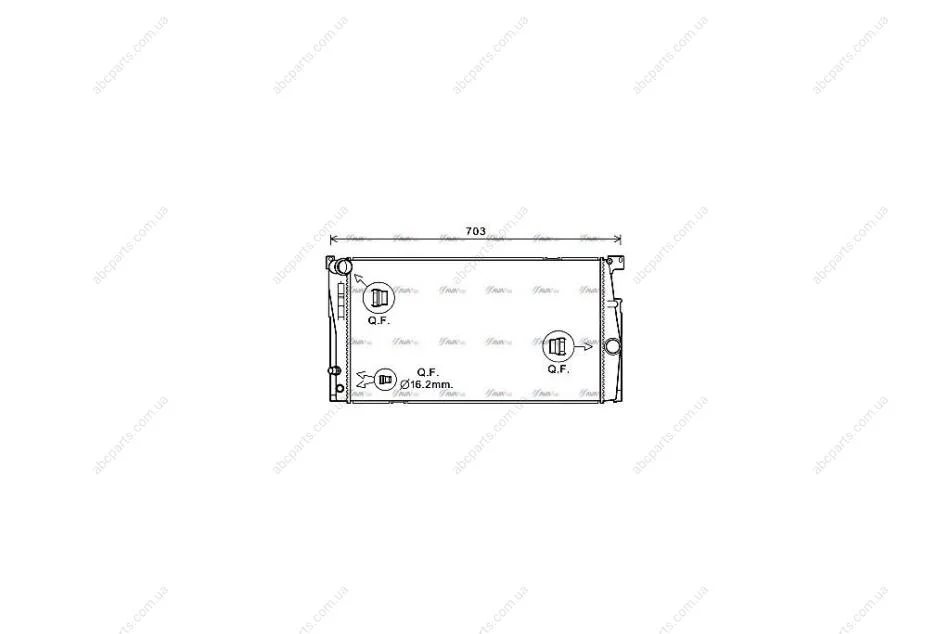 Радіатор охолодження двигуна BMW 5 F10 (10-17) 1.6i, 2.0i (BW2549) AVA AVA COOLING 'BW2549 (фото 1)