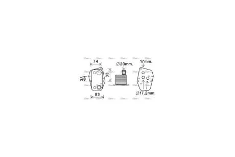 Радіатор масляний BMW 3 E46, E90 (98-), 5 E39, E60 (96-), X3 E83 (04-) 2.0D (BW3555) AVA AVA COOLING 'BW3555
