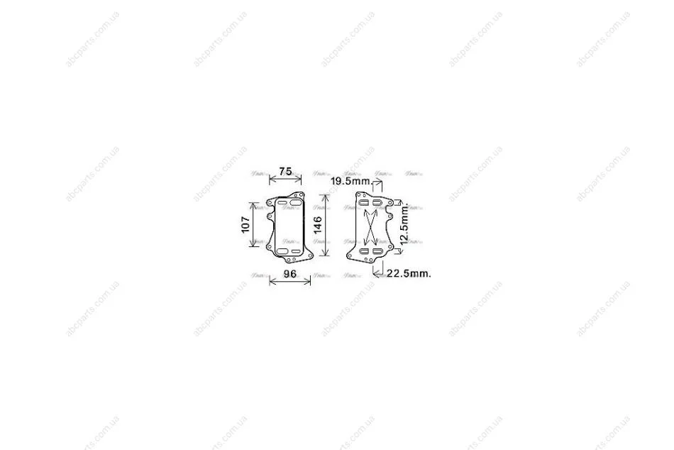 Радіатор масляний КПП BMW 3 F30 (12-), 5 F10 (10-), 7 F01 (09-), X3 F25 (11-), X5 F15 (14-) 3.0D (BW3556) AVA AVA COOLING 'BW3556 (фото 1)