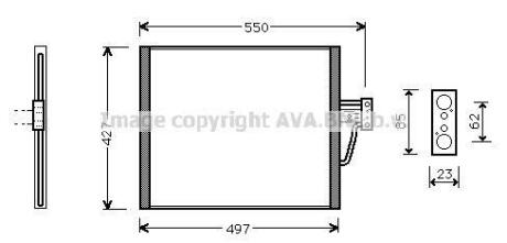 Радиатор кондиционера (500 x 416 x 16 mm) BMW 5 E39 (96-) AVA AVA COOLING 'BW5213