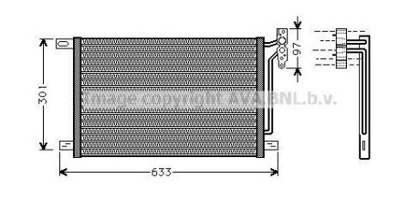 Радіатор кондиціонера BMW 3 E46 (98-), X3 E83 (03-) 2.0D, 3.0D AVA AVA COOLING 'BW5215