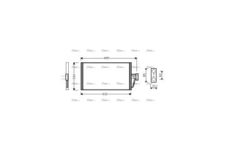 Радіатор кондиціонера BMW 5 E39 (96-), 7 E38 (94-) 2.0D, 2.5D, 3.0D (BW5254) AVA AVA COOLING 'BW5254
