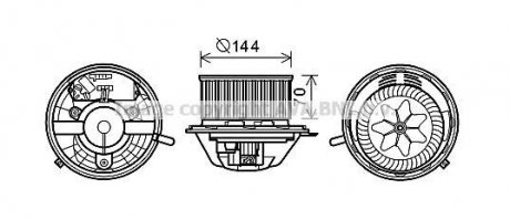 Вентилятор отопителя салона BMW 3E90 X1E84 X3F25 X4F26 AVA COOLING 'BW8454