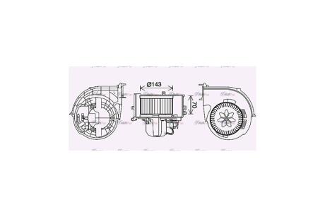 Вентилятор обігрівача салону BMW X5 (E70) (06-), X6 (E71) (08-) AVA AVA COOLING 'BW8574