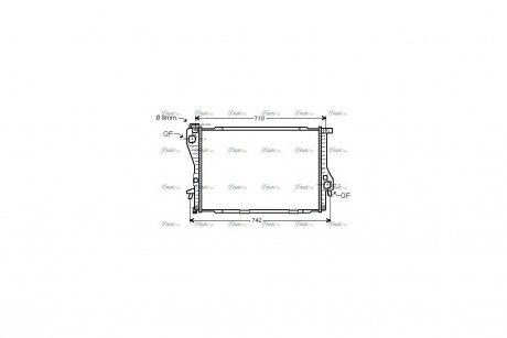 Радіатор охолодження двигуна BMW 5e39 520-540i 98>04, 7e38 728-740i 98>01 AVA AVA COOLING BWA2233