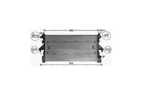 Радиатор охлаждения двигателя Citroën Jumper/Peugeot Boxer (15-23) 2.0 BlueHDI (CN2322) AVA AVA COOLING 'CN2322
