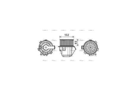Вентилятор обігрівача салону Peugeot 407 (04-), Citroen C5 (08-) (CN8298) AVA AVA COOLING 'CN8298
