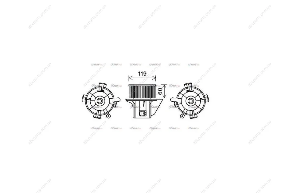 Вентилятор отопителя салона Citroen C4 (04-11), Peugeot 307 (00-08) AC+ (CN8299) AVA AVA COOLING 'CN8299 (фото 1)